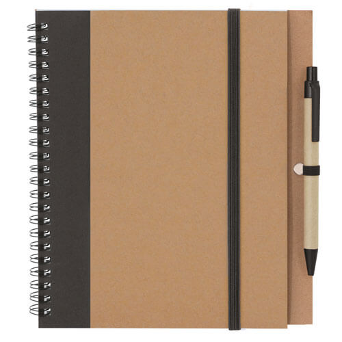Cuaderno Bicolor con Bolígrafo a Juego y Cierre Elástico