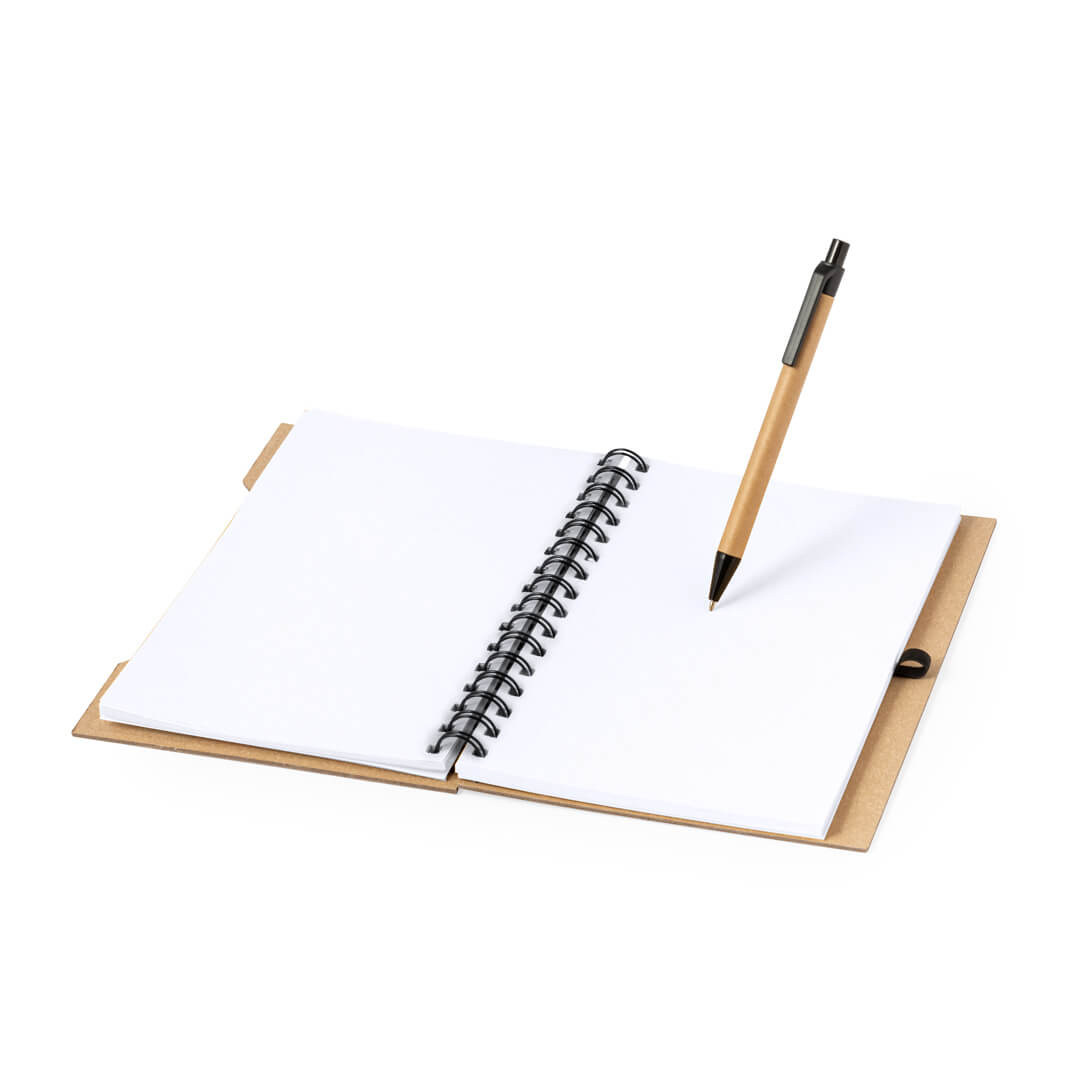 Set de Bloc de Notas en Cartón Reciclado con Bolígrafo - Imagen 4