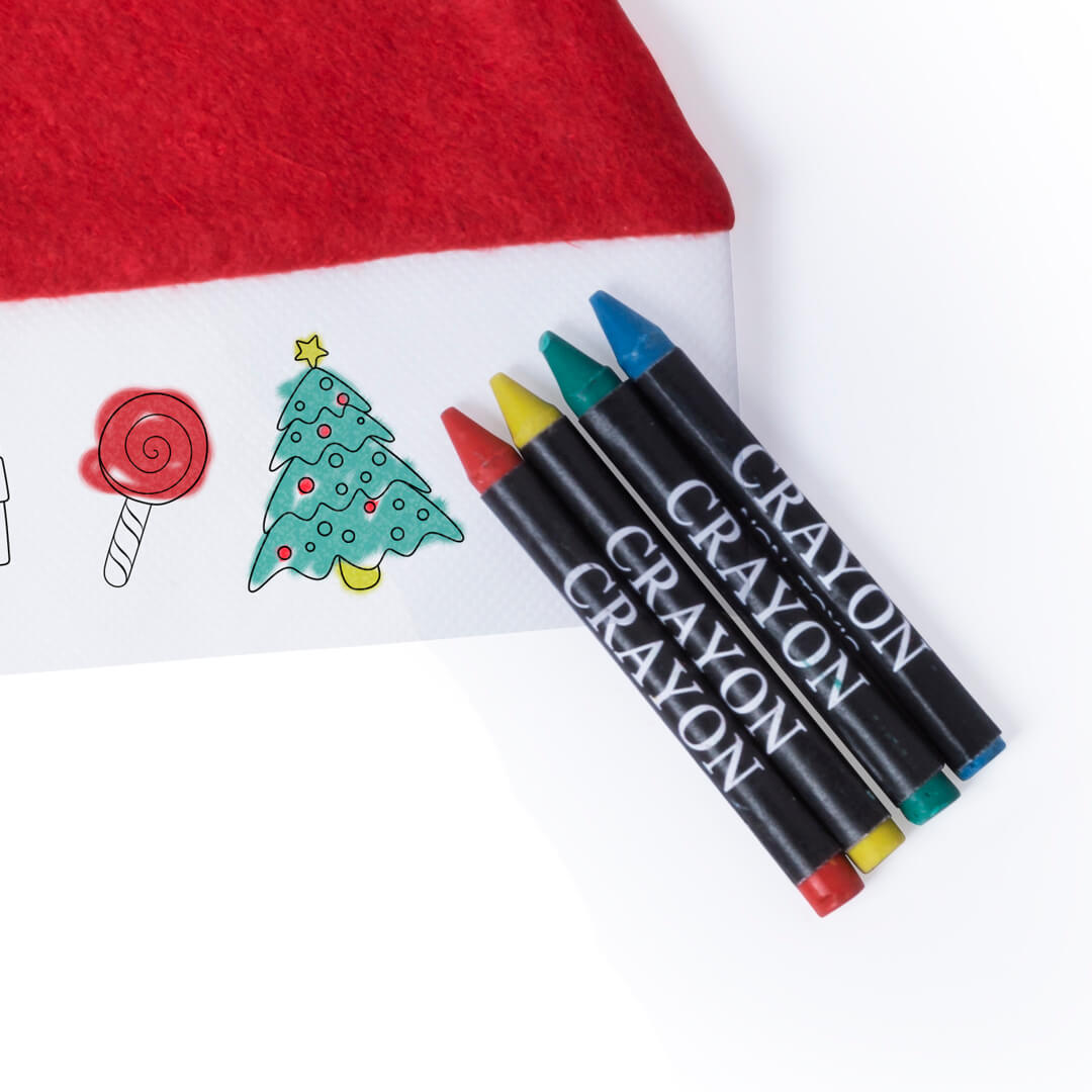 Gorro de Papá Noel para Niño con Ceras para Colorear - Imagen 4
