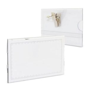 Identificador Transparente con Pinza e Imperdible