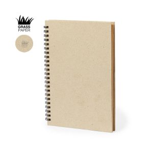 Libreta de Anillas Dobles A5 con Tapas de Hierba Reciclada