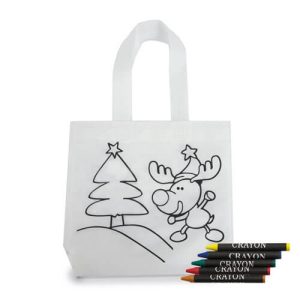 Bolsa Non-Woven Navideña para Colorear con Set de Ceras
